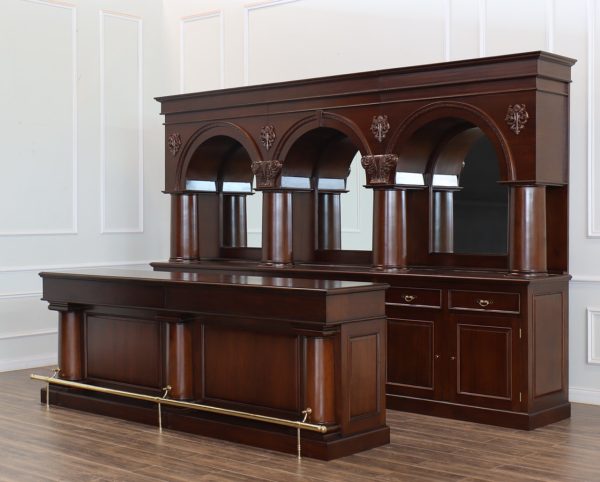 Budapest Custom Mahogany Canopy English Pub Bar Classic Mahogany Furniture