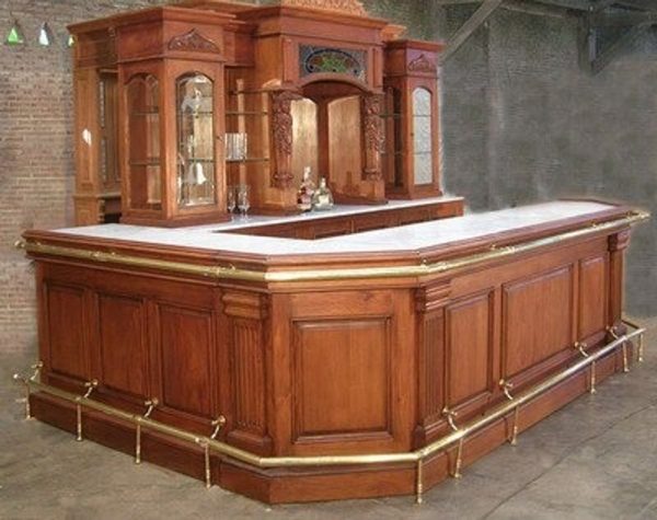 Lisbon Custom Mahogany English Pub Bar Pub Bar  Classic Mahogany Furniture