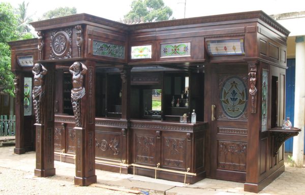 Nuremberg Custom Mahogany Canopy English Pub Bar Classic Special Design Mahogany Furniture