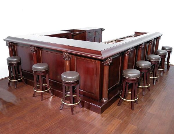 Sevilla Custom Mahogany Canopy English Pub Bar Classic Mahogany Furniture