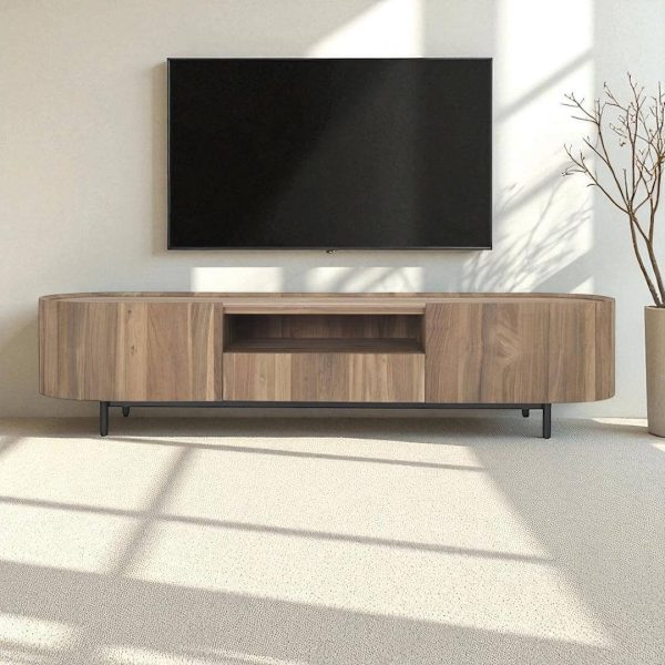 Oval Sideboard 2 Door 1 Drawer Teak Wood Indonesia Furniture